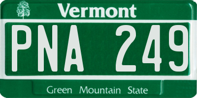 VT license plate PNA249