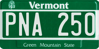 VT license plate PNA250