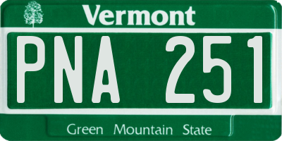 VT license plate PNA251
