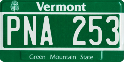 VT license plate PNA253