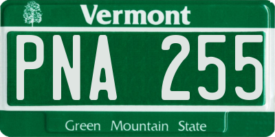 VT license plate PNA255