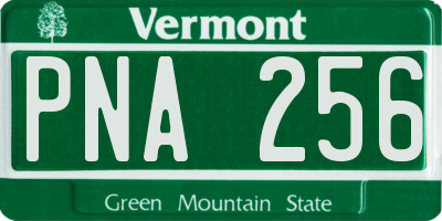 VT license plate PNA256