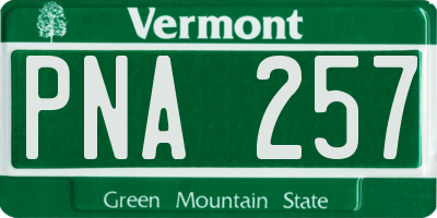 VT license plate PNA257