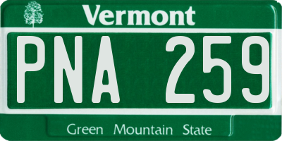 VT license plate PNA259