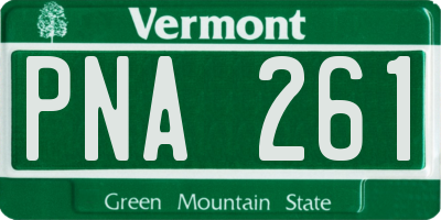 VT license plate PNA261