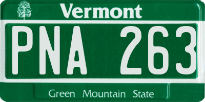 VT license plate PNA263