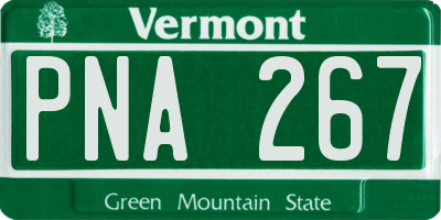 VT license plate PNA267