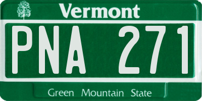 VT license plate PNA271