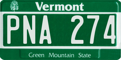VT license plate PNA274