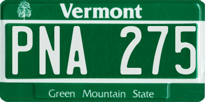VT license plate PNA275