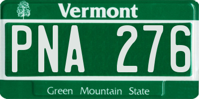 VT license plate PNA276