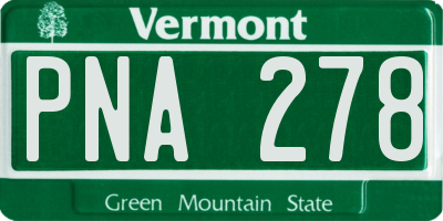 VT license plate PNA278