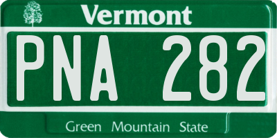 VT license plate PNA282