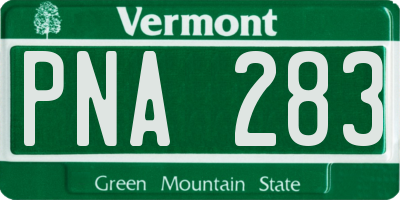VT license plate PNA283