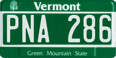 VT license plate PNA286