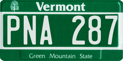 VT license plate PNA287