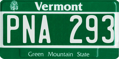 VT license plate PNA293