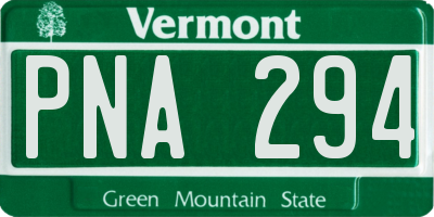 VT license plate PNA294