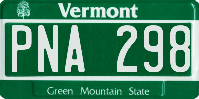 VT license plate PNA298