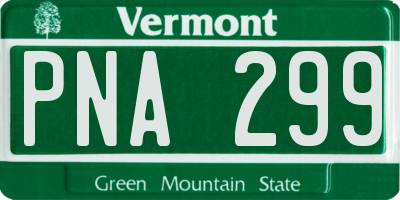 VT license plate PNA299