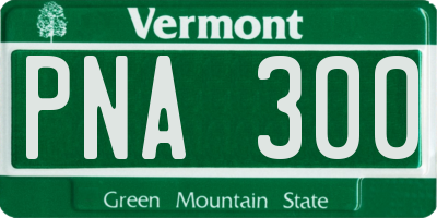 VT license plate PNA300