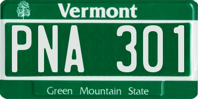 VT license plate PNA301