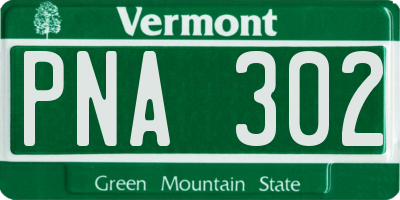 VT license plate PNA302