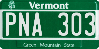 VT license plate PNA303