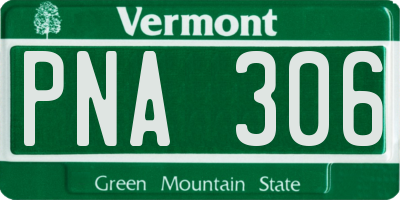 VT license plate PNA306