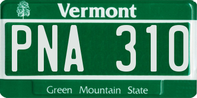 VT license plate PNA310