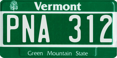 VT license plate PNA312