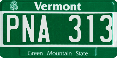 VT license plate PNA313
