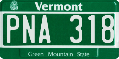 VT license plate PNA318