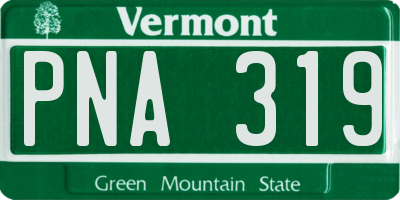 VT license plate PNA319
