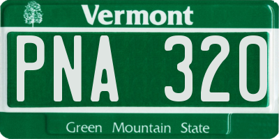 VT license plate PNA320