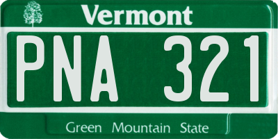 VT license plate PNA321