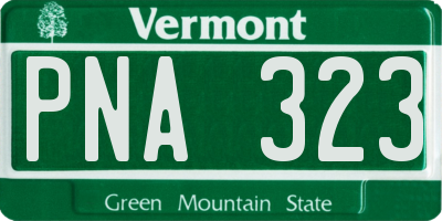VT license plate PNA323