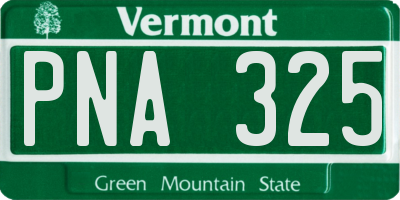 VT license plate PNA325