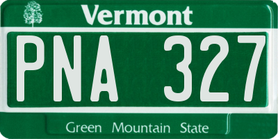 VT license plate PNA327