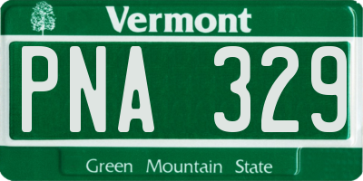 VT license plate PNA329