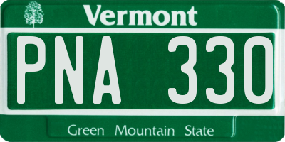 VT license plate PNA330