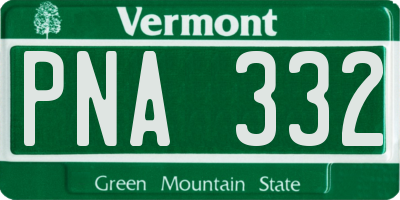 VT license plate PNA332