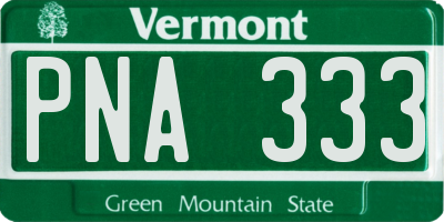 VT license plate PNA333