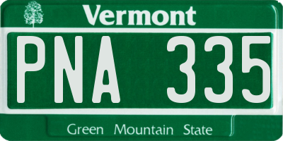 VT license plate PNA335