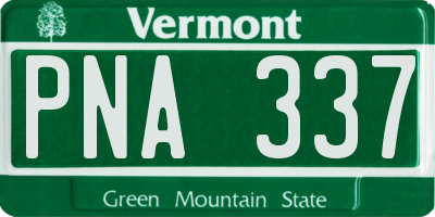 VT license plate PNA337