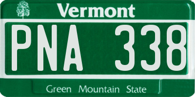 VT license plate PNA338
