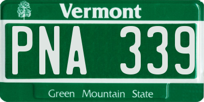 VT license plate PNA339