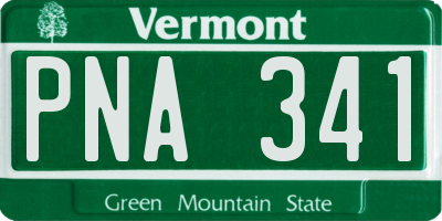 VT license plate PNA341