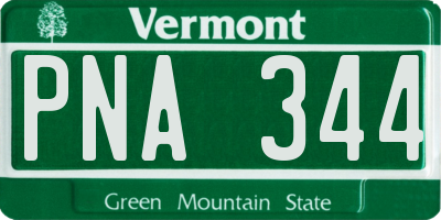 VT license plate PNA344