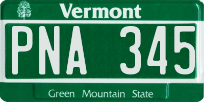 VT license plate PNA345